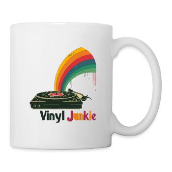 Vinyl Junkie Retro Turntable Design - Mug - white - Right