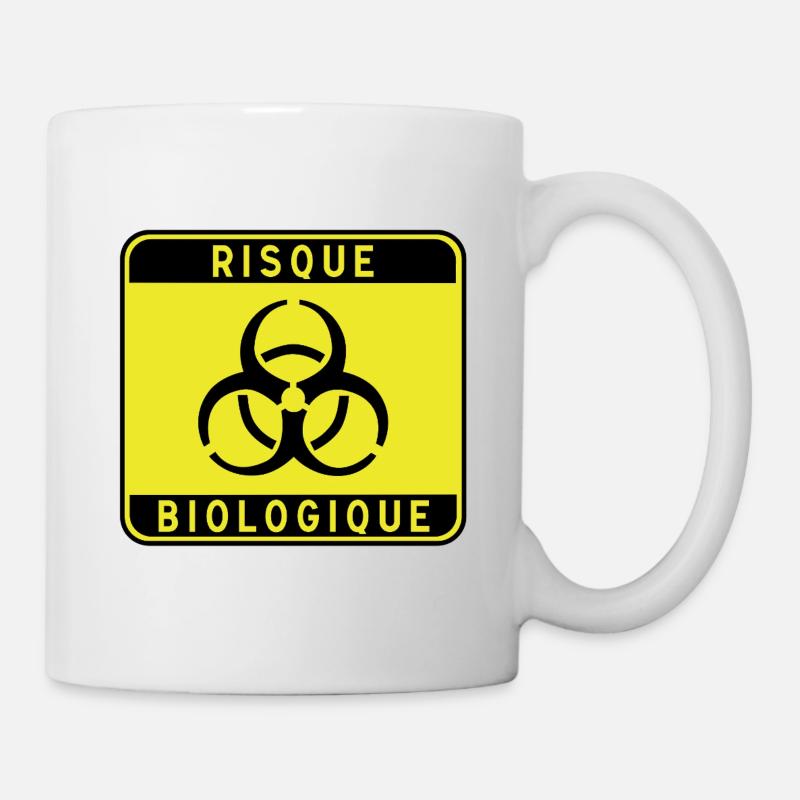 Panneau danger biologique, risque infectieux, mati - Mug - white