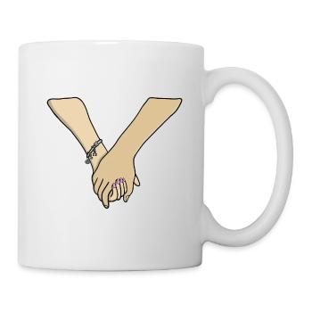 Romantic Couple Holding Hands Valentine - Mug - white - Right