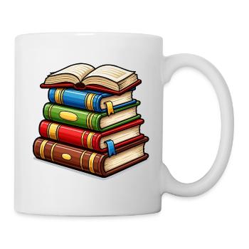 Stack of books book - Mug - white - Right