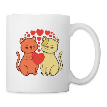 Two Heartfelt Cats Embrace - Mug - white - Right