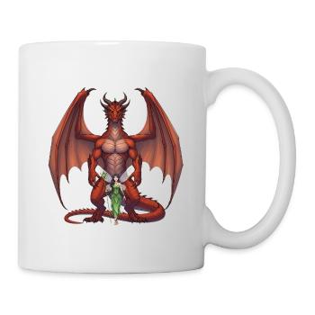 Dragon Pourpre et Fée de la Forêt - Mug blanc - blanc - Droite