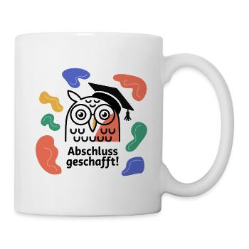 Graduation Owl Abstract Organic - Mug blanc - blanc - Droite