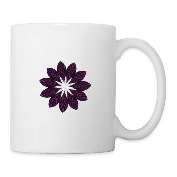 Dunkle Purpur Mandala Blume - Tasse - Weiß - Rechts