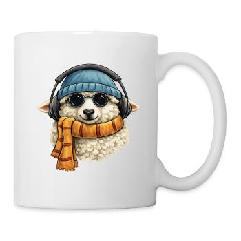 Lamb Headphones Winter - Mug - white - Right