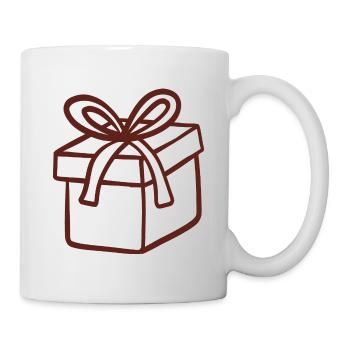 Boîte cadeau rustique dessinée à la main - Mug blanc - blanc - Droite