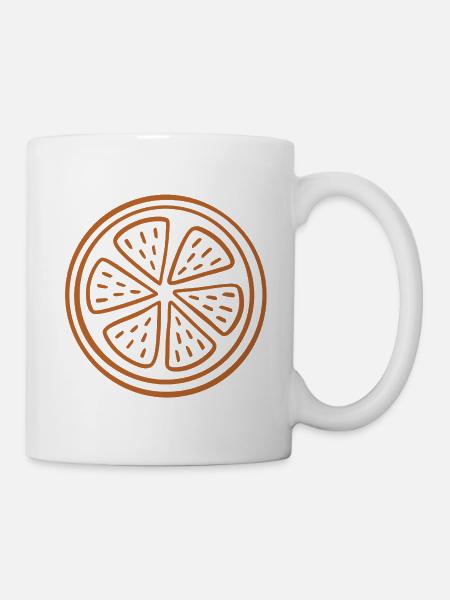 Citrus Slice Line Art - Mug - white