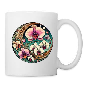 Orchid Circle Blumenkunst - Tasse - Weiß - Rechts