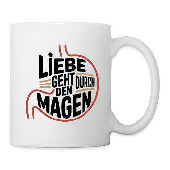 Liebe geht durch den Magen - Tasse - Weiß - Rechts