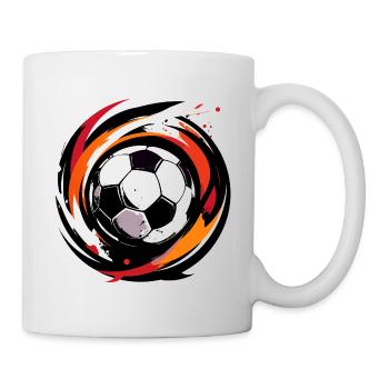 Farbwirbel Fußballball Fussball Deutschland Farben - Tasse - Weiß - Rechts