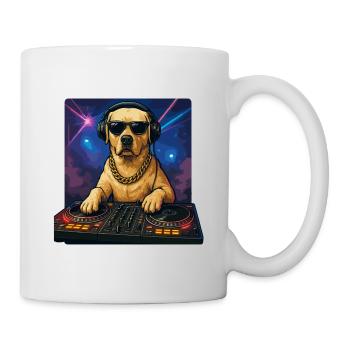 Cooler Labrador DJ an Turntables im Nachtclub - Tasse - Weiß - Rechts