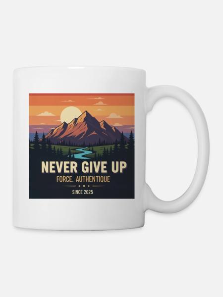 Never Give uP - Mug blanc - blanc