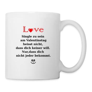 Célibataire pour Valentine avec le cœur - Mug blanc - blanc - Droite