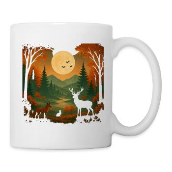 Mondlicht über dem Herbstwald - Tasse - Weiß - Rechts