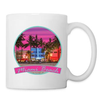 80er Retro Miami Beach Vaporwave - Tasse - Weiß - Rechts