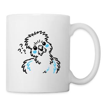 Seidenhuhn – Minimalistische Doodle Illustration - Tasse - Weiß - Rechts