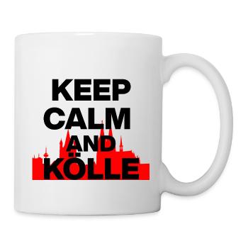 KEEP CALM AND KÖLLE! COLOGNE LOVE KÖLSCH LOVER black - Mug - white - Right