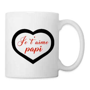 cœur je t'aime papi - Mug blanc - blanc - Droite