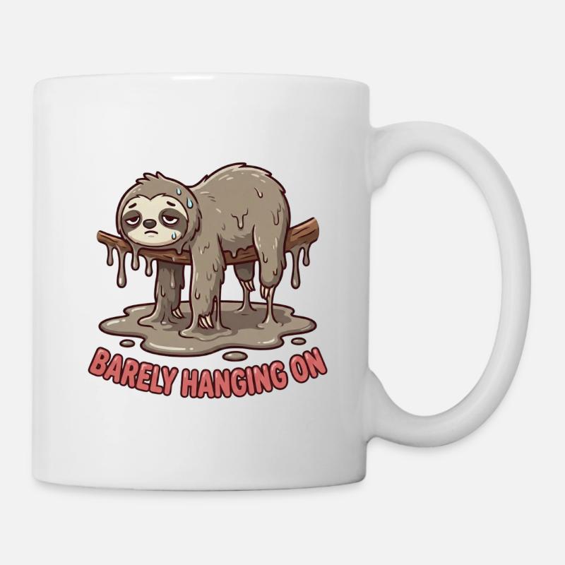 Trying My Best: Barely Hanging On Sloth - Mug - white