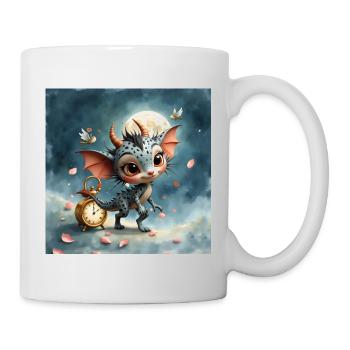 Night Baby Dragon with Clock - Mug - white - Right