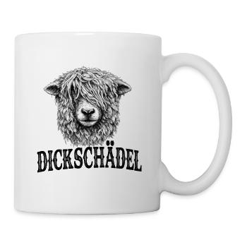 Witziges Schaf Dickschädel - Tasse - Weiß - Rechts