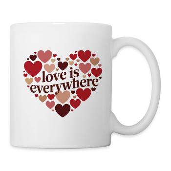 Love ist Everywhere Heart-Design - Tasse - Weiß - Rechts