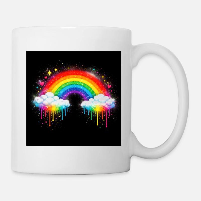 Regenbogenwolke Graffiti-Drop - Tasse - Weiß