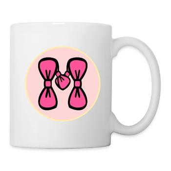 Lettre M - Prénom en forme de nœud capillaire - Mug blanc - blanc - Droite