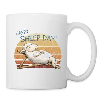 Happy Sheep Day Retro Sunset - Mug - white - Right