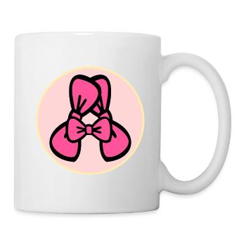 Haarschleife Buchstabe A - Tasse - Weiß - Rechts