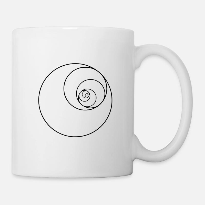 Fibonacci-Spiralkreis - Tasse - Weiß
