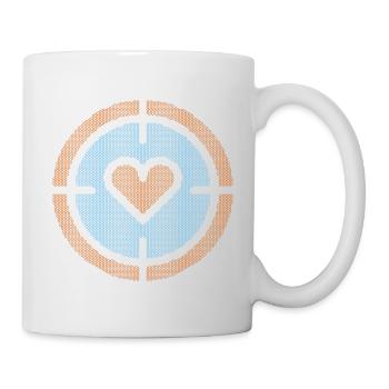 Heart in Target Emblem, honeycomb pattern - Mug - white - Right
