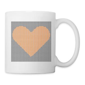 Pointillist Heart Mosaic, hinter Graphen-Stäben - Tasse - Weiß - Rechts
