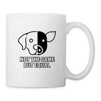 Hund_Schwein_Black - Tasse - Weiß - Rechts