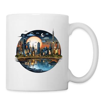 Evening Sun City Skyline CirkelDesign - Mug - white - Right