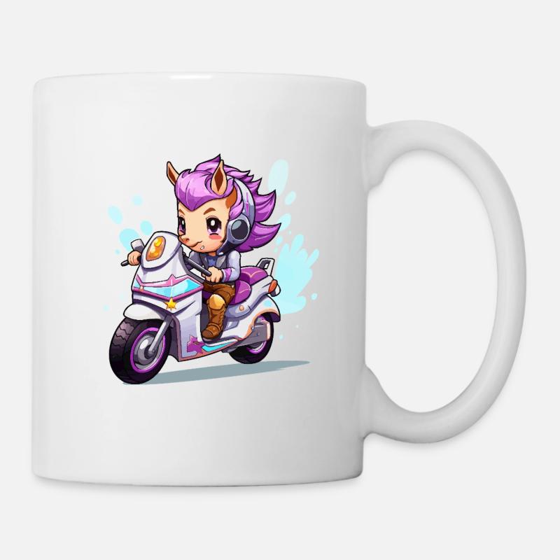 Chibi Motorcycle Heroine - Mug - white