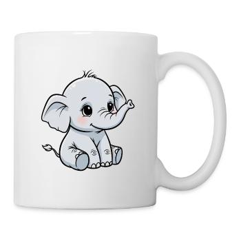 Kuschelsüßer Baby Elefant - Tasse - Weiß - Rechts