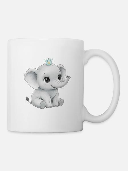 Königliches Elefantenbaby - Tasse - Weiß