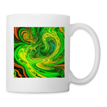 Psychedelische Farbwirbel Grün - Tasse - Weiß - Rechts