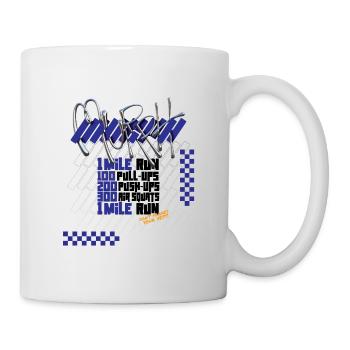 Graphisme de la version sombre de Murph Hero WOD Cross Training - Mug blanc - blanc - Droite