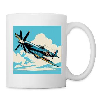 Vintage Prop Airshow Pop Art - Tasse - Weiß - Rechts