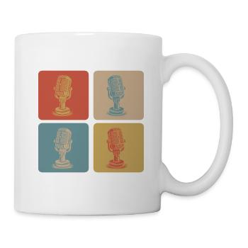 Retro Mikrofon Pop Art - Tasse - Weiß - Rechts