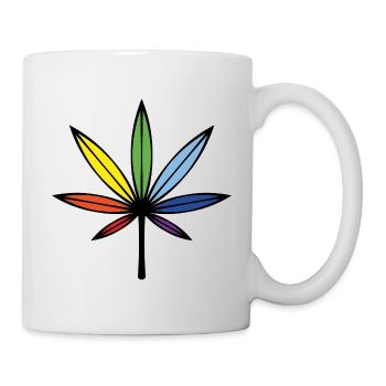 Cannabis / Marijuana / Chanvre (Résumé / Arc-en-ciel) - Mug blanc - blanc - Droite