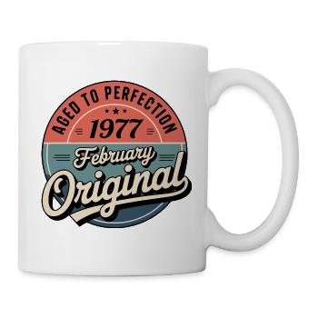 Geburtstag 1977 Februar 1977 geboren im Februar 1977 - Tasse - Weiß - Rechts