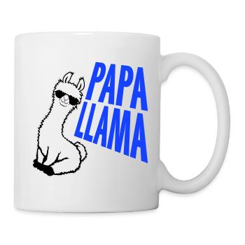 Papa Lama Cool Sonnenbrille Sitzend Lustig Tier - Tasse - Weiß - Rechts
