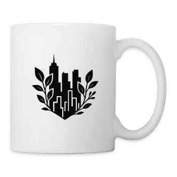 Silhouette de la ligne d’horizon vert de la ville - Mug blanc - blanc - Droite