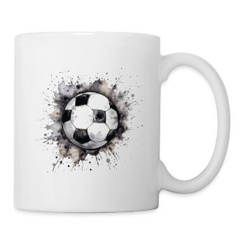 Fußball Ball - Tasse - Weiß - Rechts