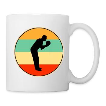 Gif de bowling Vintage Sunset Silhouette Bowler Bowler Rétro - Mug blanc - blanc - Droite