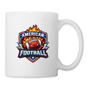Flammendes Football Emblem - Tasse - Weiß - Rechts