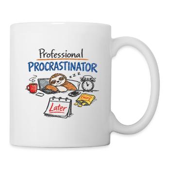 Professional Procrastinator – Sloth Office Saying - Mug - white - Right